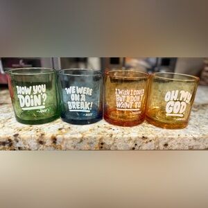 Colorful Friends-Themed Glass Tumbler Set